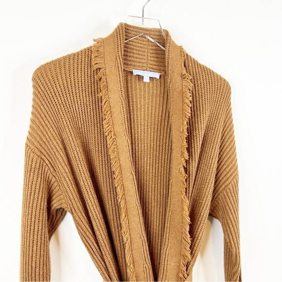 Antonio Melani Masiee Fringe Longline Belted Cardigan S Tan - Picture 4 of 7